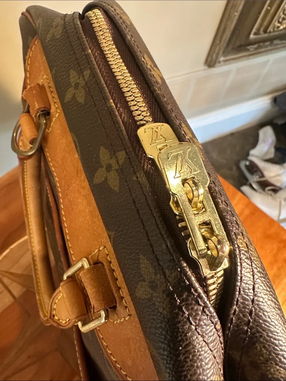 Authentic Louis Vuitton Monogram Deauville Bowling Vanity Handbag.